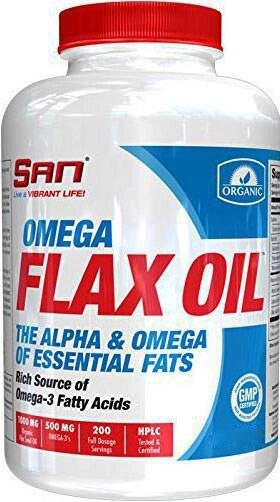 Жирні кислоти SAN Omega Flax Oil, 100 капсул від компанії Shock km ua - фото 1