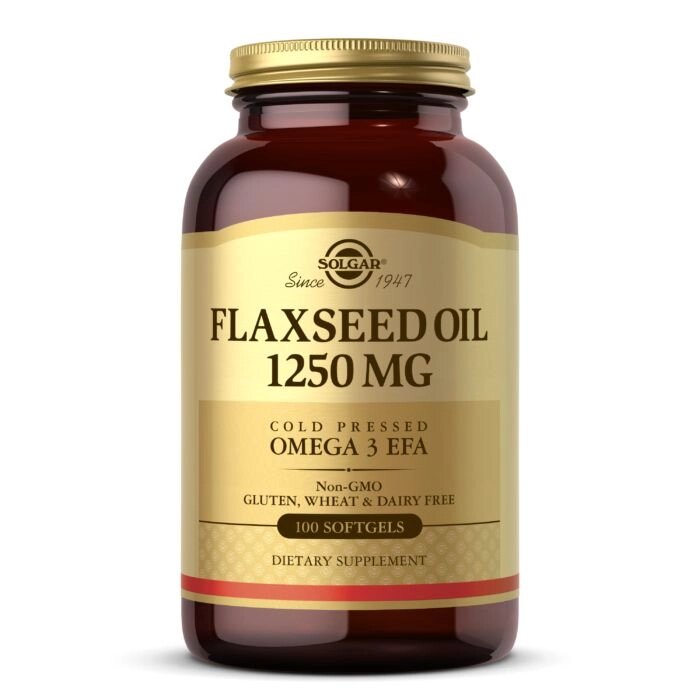 Жирні кислоти Solgar Flaxseed Oil 1250 mg, 100 капсул від компанії Shock km ua - фото 1