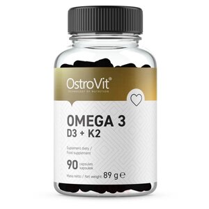 Жирні кислоти OstroVit Omega 3 D3+K2, 90 капсул