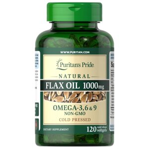 Жирні кислоти Puritan's Pride Natural Flax Oil 1000 mg, 120 капсул
