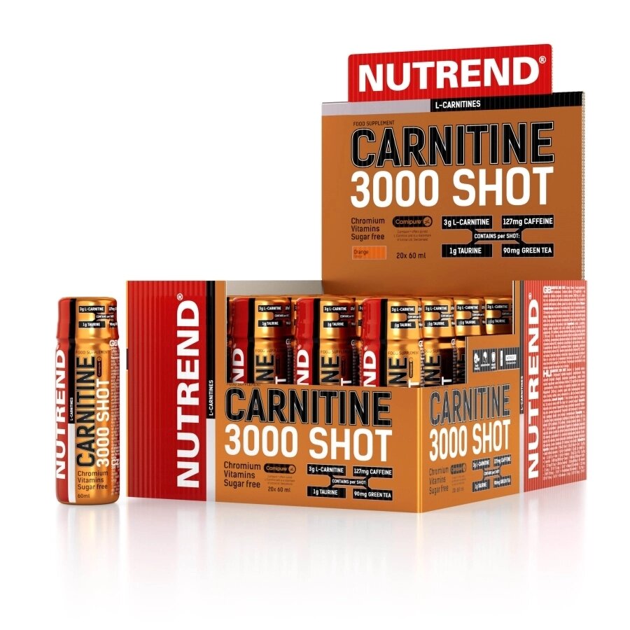 Жироспалювач Nutrend Carnitine 3000 Shot, 20*60 мл Апельсин від компанії Shock km ua - фото 1