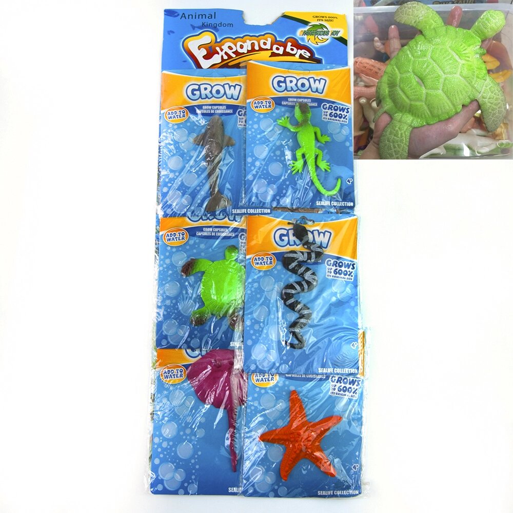 Зростаючі у воді іграшки 10х6см гіганти Океан №2 кольорові (уп 6 шт) від компанії Shock km ua - фото 1