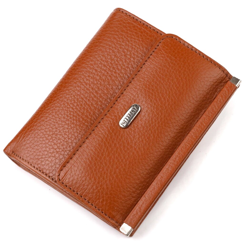 Зручний гаманець для жінок середнього розміру з натуральної шкіри CANPELLINI 21811 Коричневий від компанії Shock km ua - фото 1
