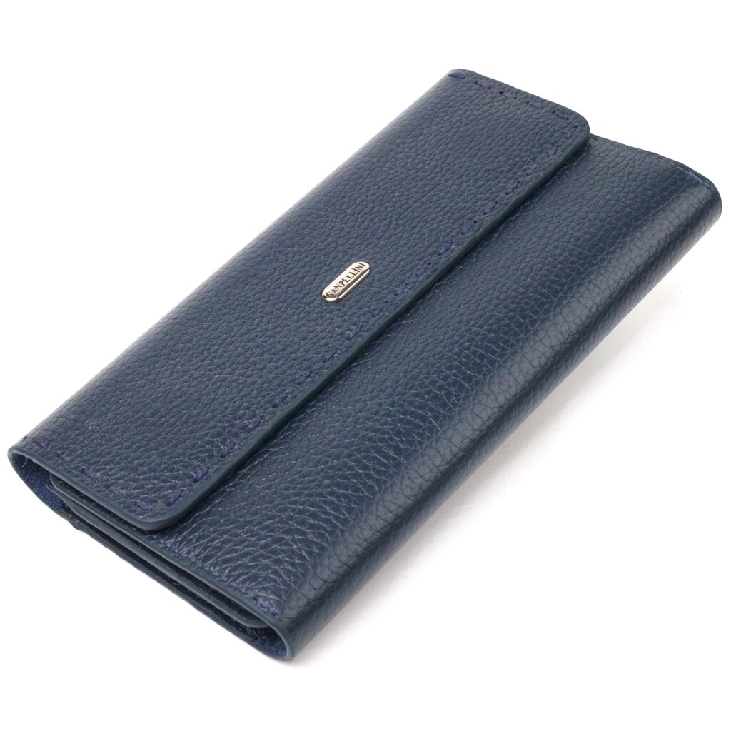Зручний жіночий гаманець із натуральної шкіри CANPELLINI 21665 Синій від компанії Shock km ua - фото 1