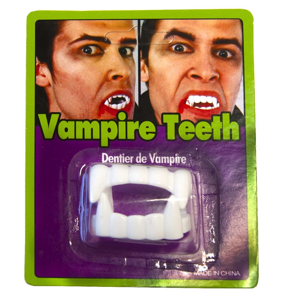 Зуби Вампіра білі на блістері від компанії Shock km ua - фото 1