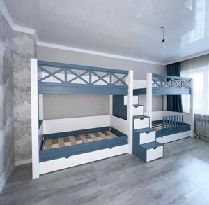 Ліжко двох'ярусна дерев'яна трансформер Беладжіо