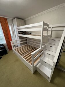 Ліжко двох'ярусна дерев'яна трансформер Лорд4
