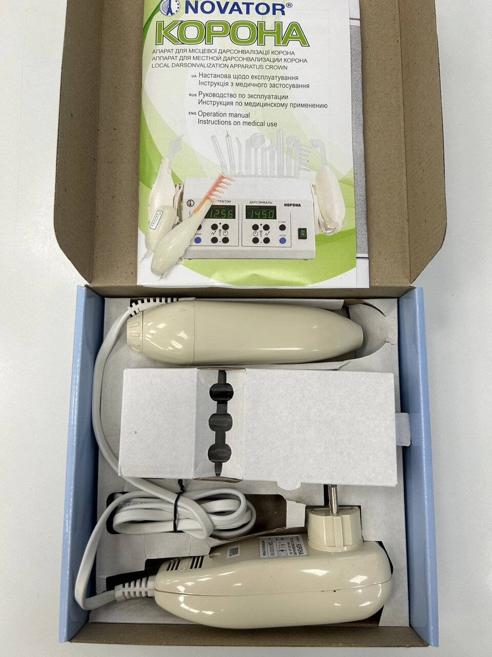 Апарат дарсонваль Корона 02 в коробці для дому від компанії Медтехніка ZENET - Товари для здоров'я, затишку та комфорта - фото 1