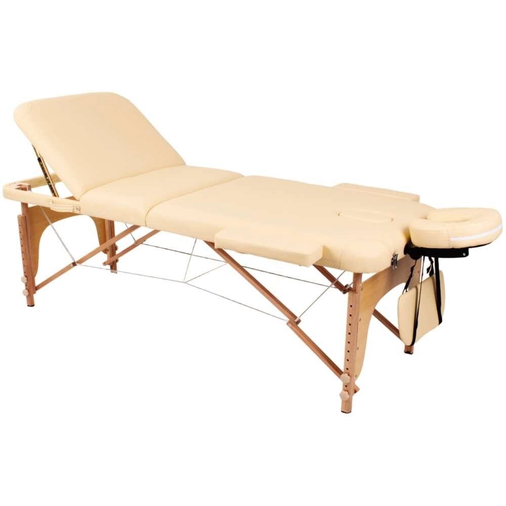 Дерев'яний складаний масажний стіл (3 секції) SMT-WT036 від компанії Медтехніка ZENET - Товари для здоров'я, затишку та комфорта - фото 1
