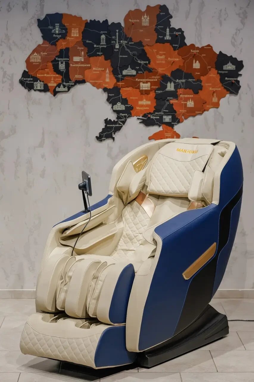 Крісло масажне manzoku white line з можливістю вибору ширини каретки від компанії Медтехніка ZENET - Товари для здоров'я, затишку та комфорта - фото 1