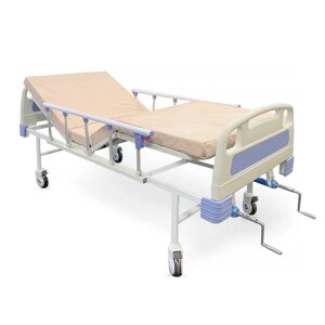 Ліжко медичне КФМ-4-2 функціональне чотирисекційне з матрацом, бічними огорожами та колесами ТМ ОМЕГА