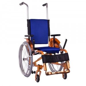 Легка інвалідна коляска для дітей «ADJ KIDS» OSD-ADJK-M (помаранчева) від компанії Медтехніка ZENET - Товари для здоров'я, затишку та комфорта - фото 1