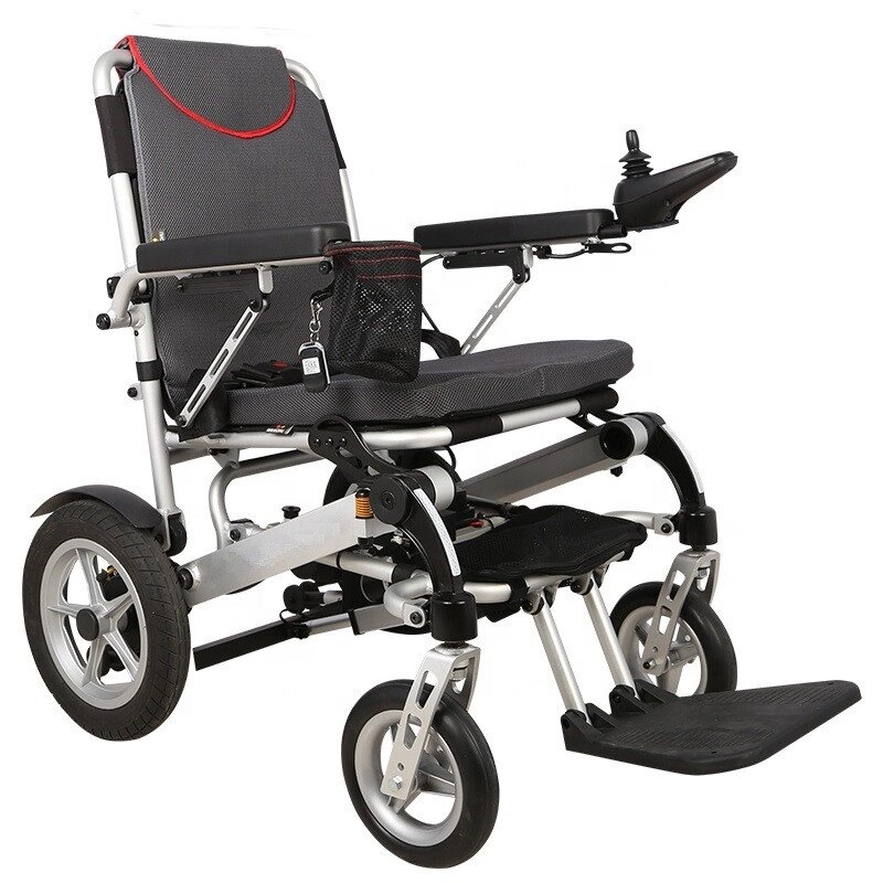 Легка складана електрична коляска для інвалідів MIRID D6034. Складається з допомогою пульта. від компанії Медтехніка ZENET - Товари для здоров'я, затишку та комфорта - фото 1