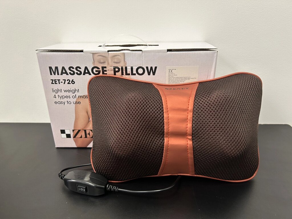 Масажна подушка Zenet Zet-726 роликовий масажер з інфрачервоним прогріванням від компанії Медтехніка ZENET - Товари для здоров'я, затишку та комфорта - фото 1