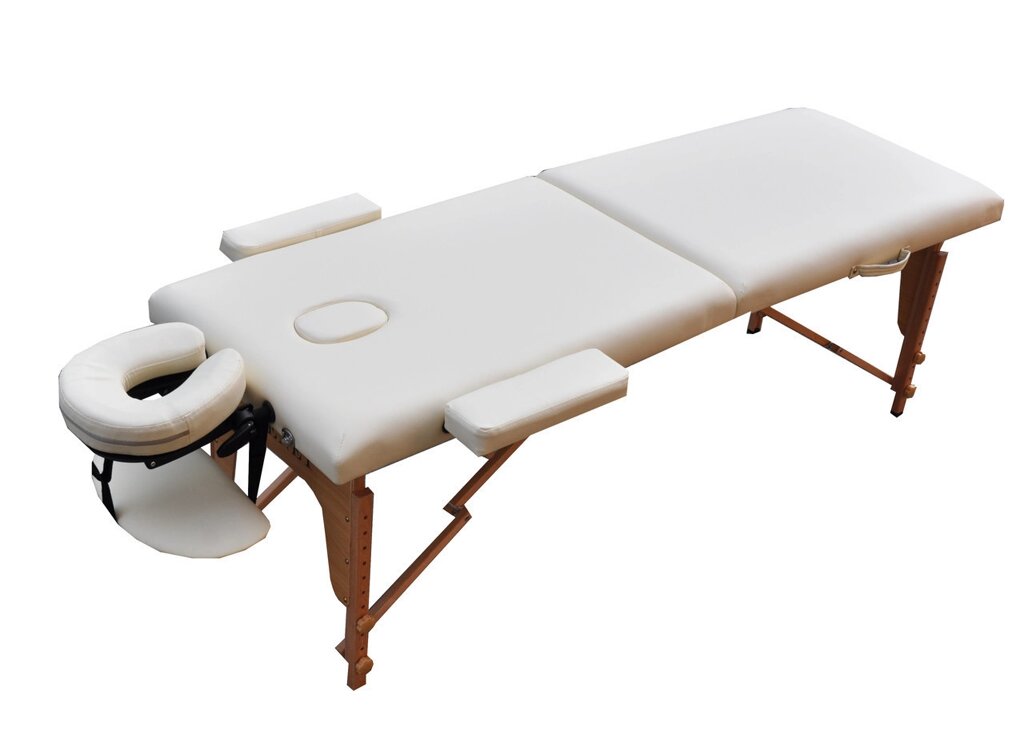 Масажний стіл дерев'яний ZENET ZET-1042 CREAM розмір L ( 195*70*61) від компанії Медтехніка ZENET - Товари для здоров'я, затишку та комфорта - фото 1