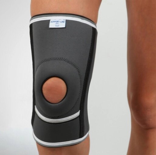 Наколінник неопреновий із відкритою колінною чашкою та спіральними ребрами жорсткості — Ersamed REF-102 від компанії Медтехніка ZENET - Товари для здоров'я, затишку та комфорта - фото 1