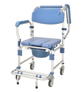Коляска для інвалідів з туалетом MIRID KDB-697B. Багатофункціональний інвалідне крісло для душу і туалету