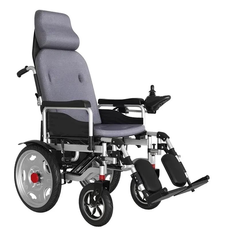 Складний електричний візок для інвалідів з підголовником MIRID D-812 від компанії Медтехніка ZENET - Товари для здоров'я, затишку та комфорта - фото 1