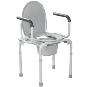 Сталевий стілець-туалет з відкидним поруччям OSD-2108D від компанії Медтехніка ZENET - Товари для здоров'я, затишку та комфорта - фото 1