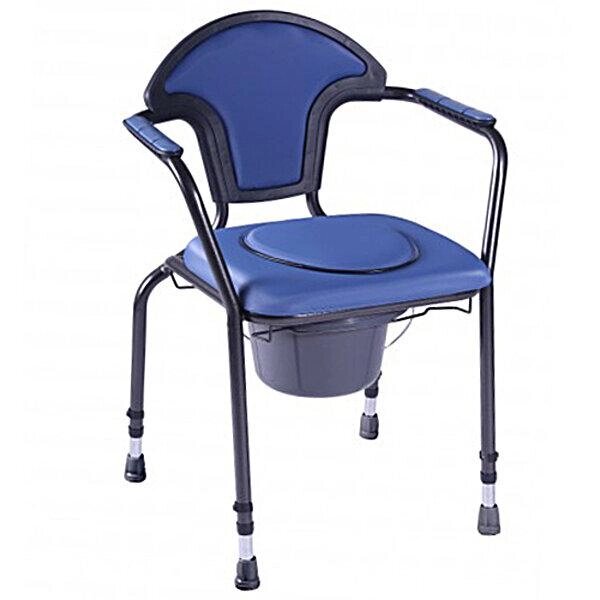 Стальний стілець-туалет «NEW OPEN» з м'яким сидінням 30102 S27-2628 від компанії Медтехніка ZENET - Товари для здоров'я, затишку та комфорта - фото 1