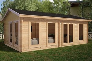 Бесідка з термомомодифікованого бруса 28 м2 від виробника Thermo Outdoor Gazebo 028