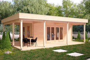 Альтанка з термомодифицированного бруса 48 м2 від виробника Thermo Outdoor Gazebo 060