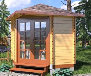 Альтанка з термомодифицированного бруса 5,76 м2 від виробника Thermo Outdoor Gazebo 128