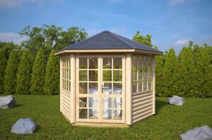 Бесідка з термомомодифікованого бруса 7,8 м2 від виробника Thermo Outdoor Gazebo 157