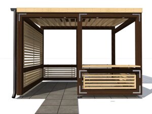 Альтанка в стилі модерн 3,0х4,0м Modern Gazebo 07 від виробника Thermowood Production