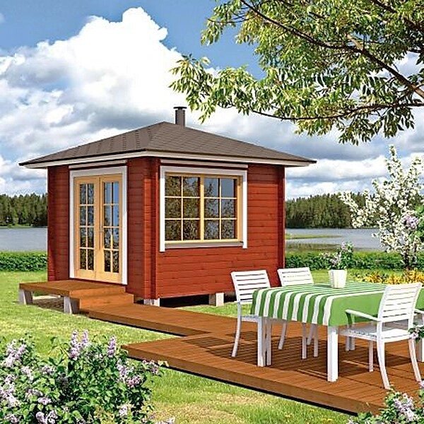 Бесідка з термомомодифікованого бруса 9 м2 від виробника Thermo Outdoor Gazebo 023 від компанії Група компаній "Промконтракт ЛТД" - фото 1