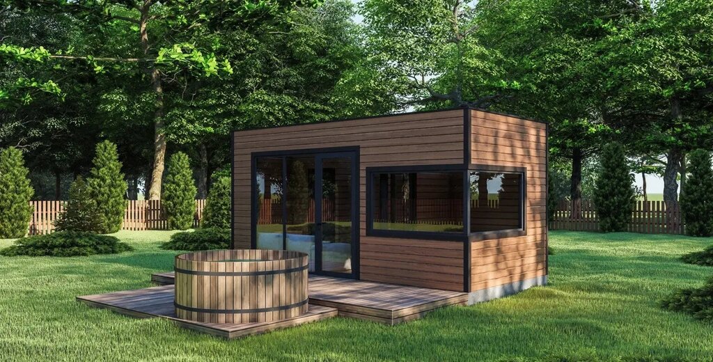 Готова мобільна модульна баня 6х3м Gartensauna-1 під ключ від виробника від компанії Група компаній "Промконтракт ЛТД" - фото 1