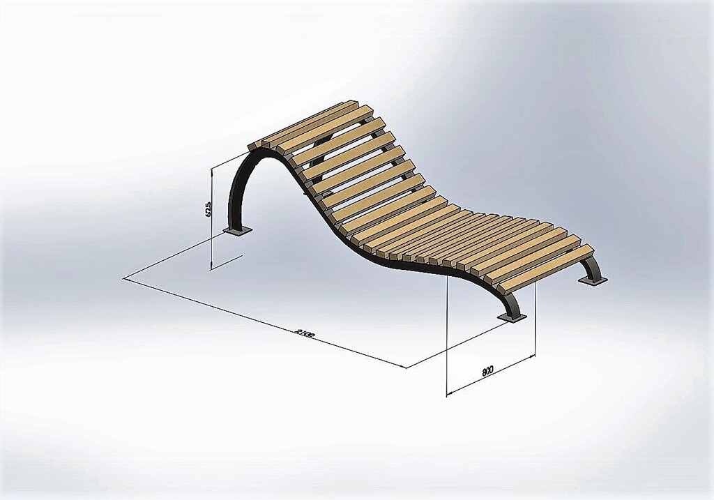 Лавочка шезлонг Greenberg від виробника Garden park bench 37 від компанії Група компаній "Промконтракт ЛТД" - фото 1