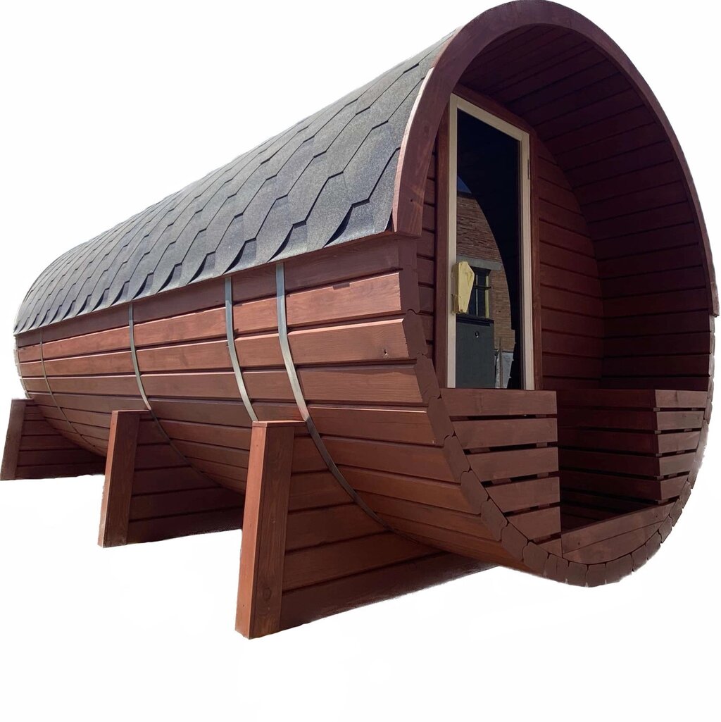 Мобільна баня бочка з бруса під ключ 6,5х2, 15 м Fassauna-6,5 від виробника Thermowood Production від компанії Група компаній "Промконтракт ЛТД" - фото 1