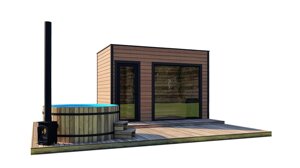 Модульна баня 4,0х2.3м Gartensauna-9 Thermowood Production під ключ від виробника