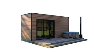 Модульна баня 6х3м Панорама Gartensauna-11 Thermowood Production під ключ від виробника