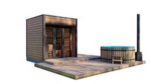 Модульна міні баня 2,3 х2, 3м під ключ Gartensauna-16 від Thermowood Production під ключ від виробника