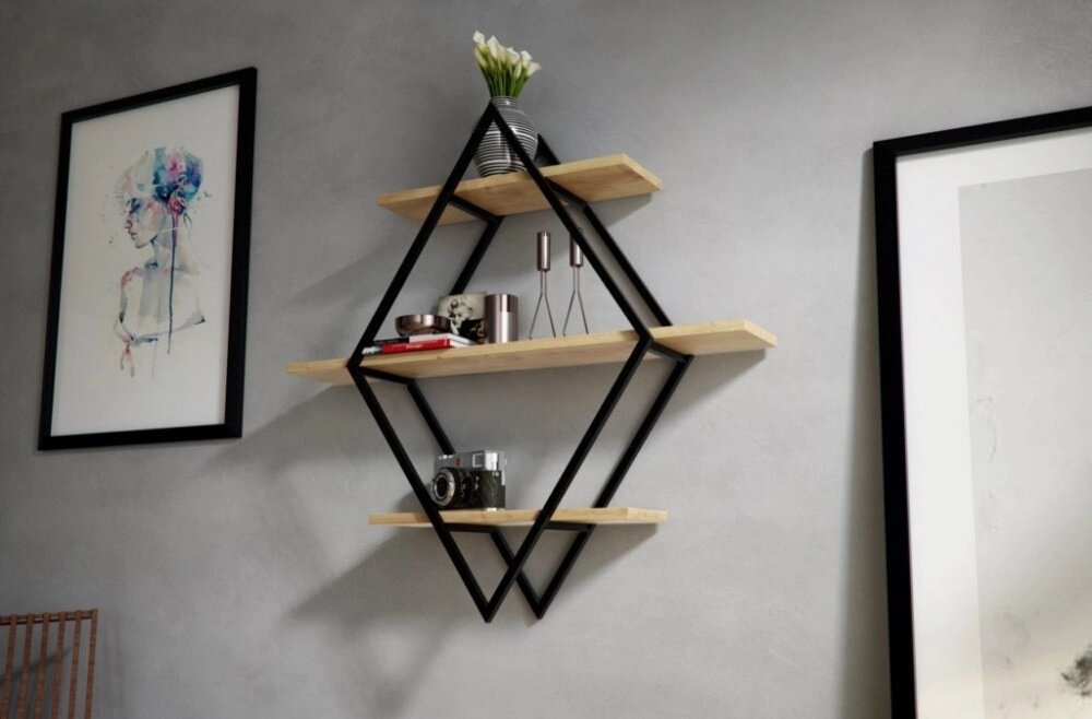 Навісна - Настінна Полиця в стилі LOFT (Wall Shelf - 23) від компанії Група компаній "Промконтракт ЛТД" - фото 1