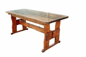 Дерев'яний стіл 2200х900 мм під старовину ручної роботи для кафе, дачі від виробника. Wood Table 15