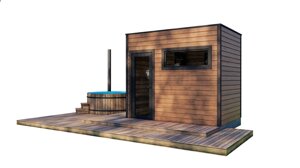 Мобільна баня 3,1х2,0м Gartensauna-8 Thermowood Production під ключ від виробника