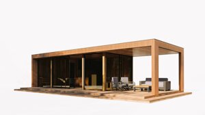 Модульний гостьовий будинок 11,0х4,0м з лазнею Sauna House 15 від Thermowood Production під ключ