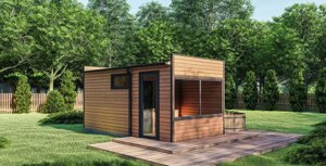 Міні баня для дачі 6х3м Gartensauna-6 під ключ від виробника