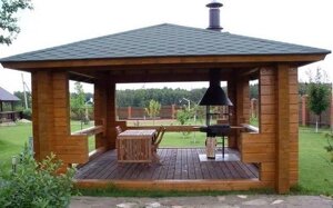 Бесідка з термомомодифікованого бруса 25 м2 від виробника Thermo Outdoor Gazebo 016