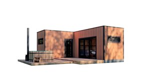 Модульний каркасний будинок 6,8х5,6м з банею Sauna House 6 під ключ від Thermowood Production