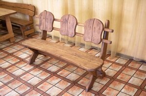 Лавочка лави зі спинкою з термодерева 1670х340 мм. від виробника Thermo-treated Oak bench 02