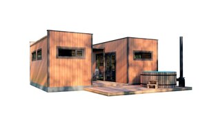 Модульний будинок-баня 7,0х5,0м Sauna House 12 під ключ від виробника Thermowood Production