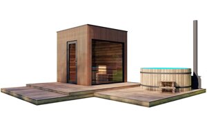 Модульна мінібанатя 2,3х2,3 м під ключ Gartensauna-16 від Thermowood Production під ключ від виробника