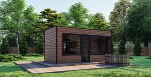 Мобільна модульна сауна 6х3м Gartensauna-7 під ключ від виробника