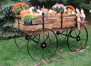 Пересувні декоративні візки для саду, дачі, заміського ділянки (Decorative Garden Cart 02)
