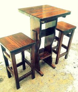 Дерев'яні барні стільці, садові стільці для кафе 400х400 від виробника для дачі, кафе Wooden chair - 05