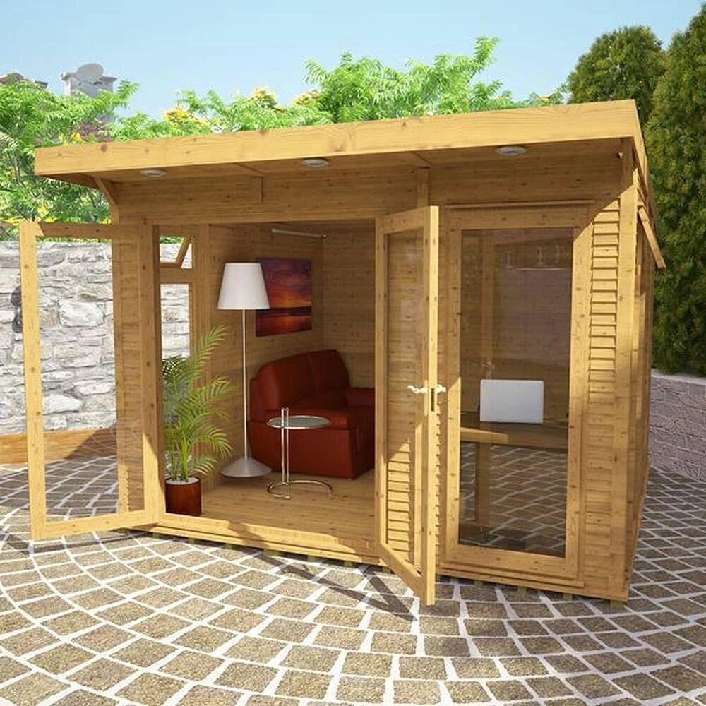 Садова дерев'яна альтанка 3,1х3,1 закрита річна від виробника Wood Gazebo 010 від компанії Група компаній "Промконтракт ЛТД" - фото 1